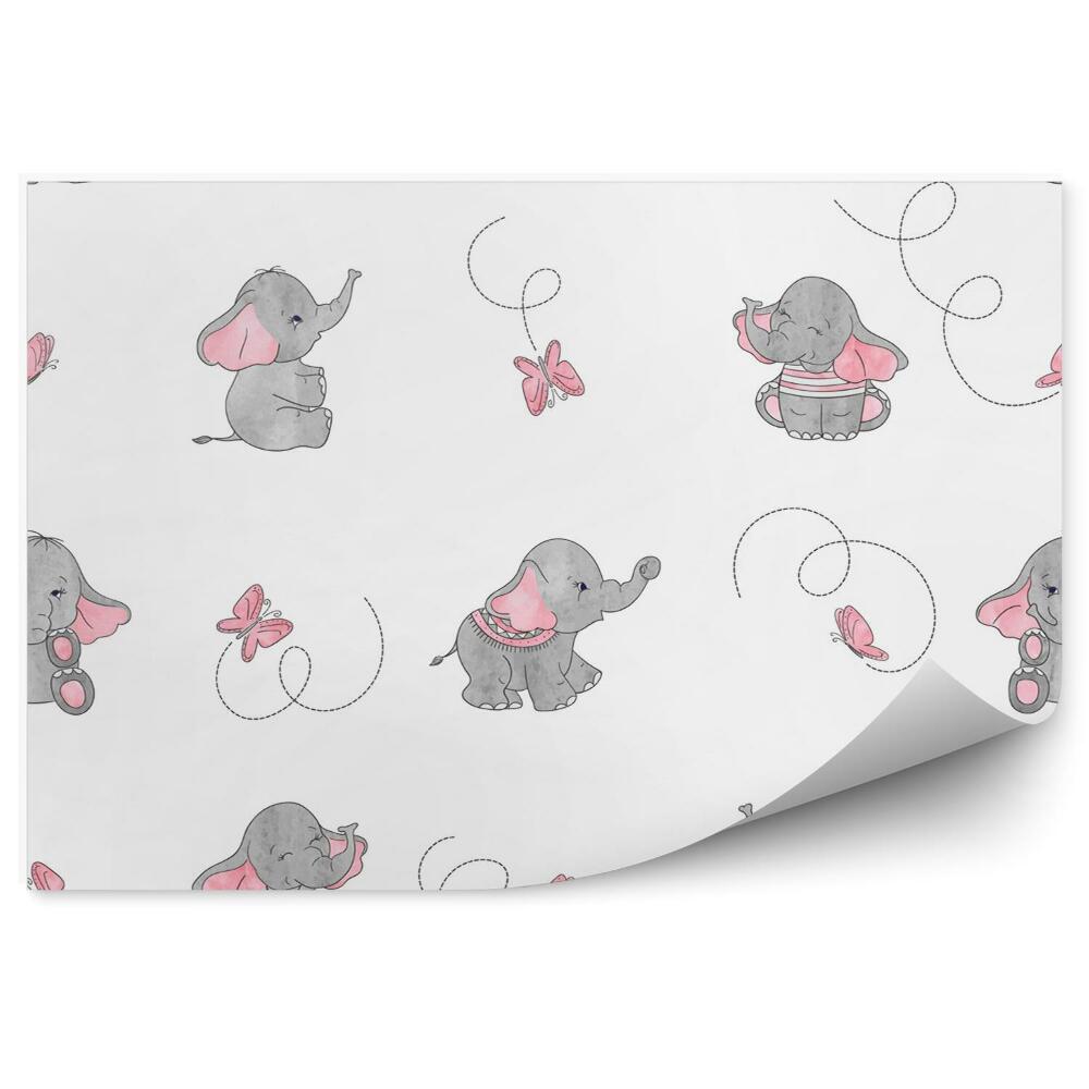 Fototapeta Kreslený slon s motýľmi