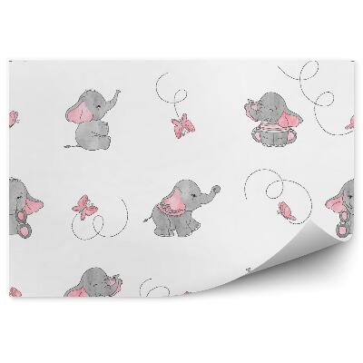 Fototapeta Kreslený slon s motýľmi