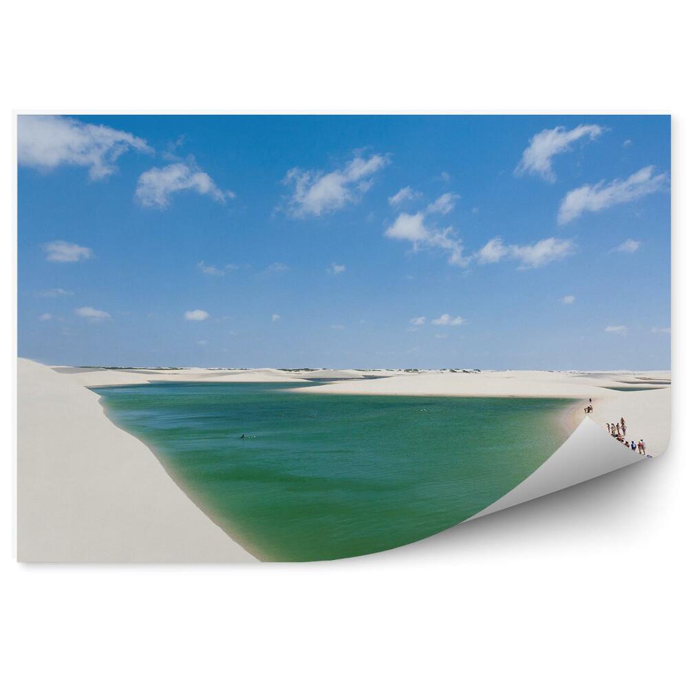 Fototapeta Biele Duny Panoráma Oceán Ľudia Obloha Oblaky