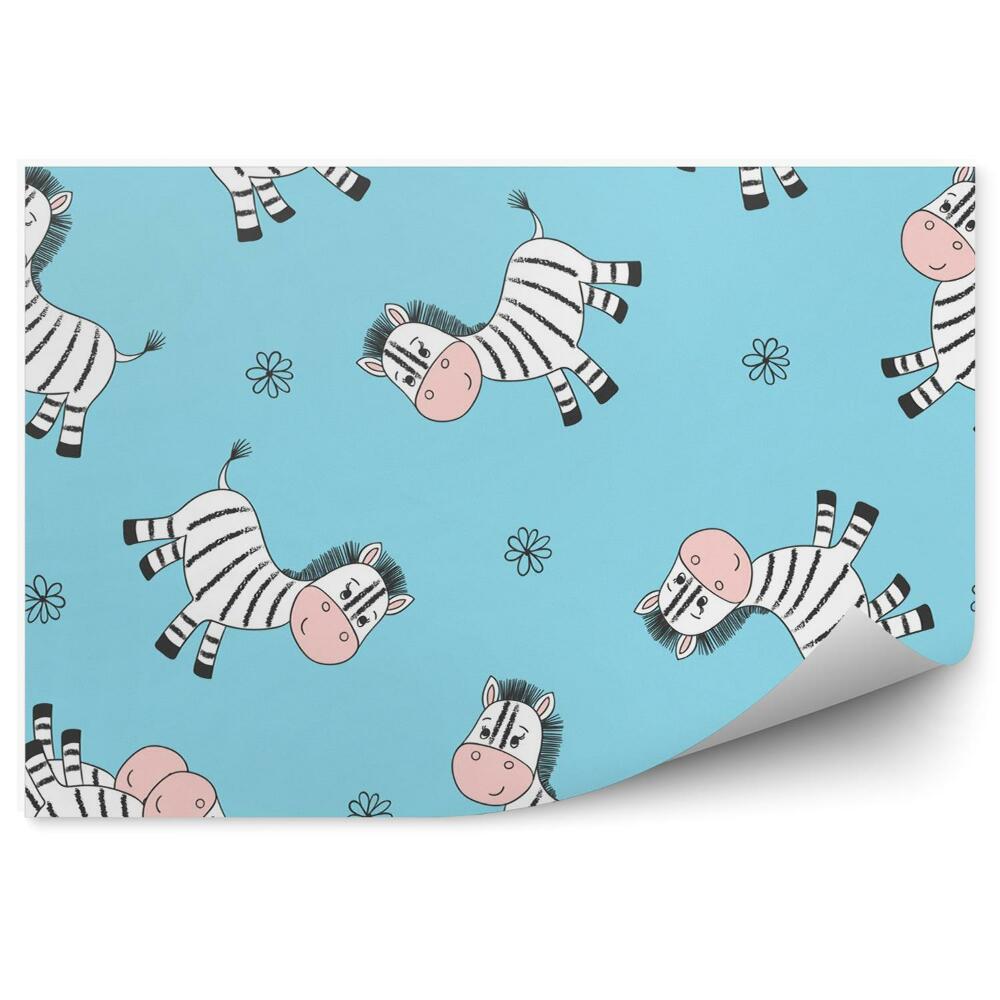 Detská fototapeta Zebry na modrom pozadí