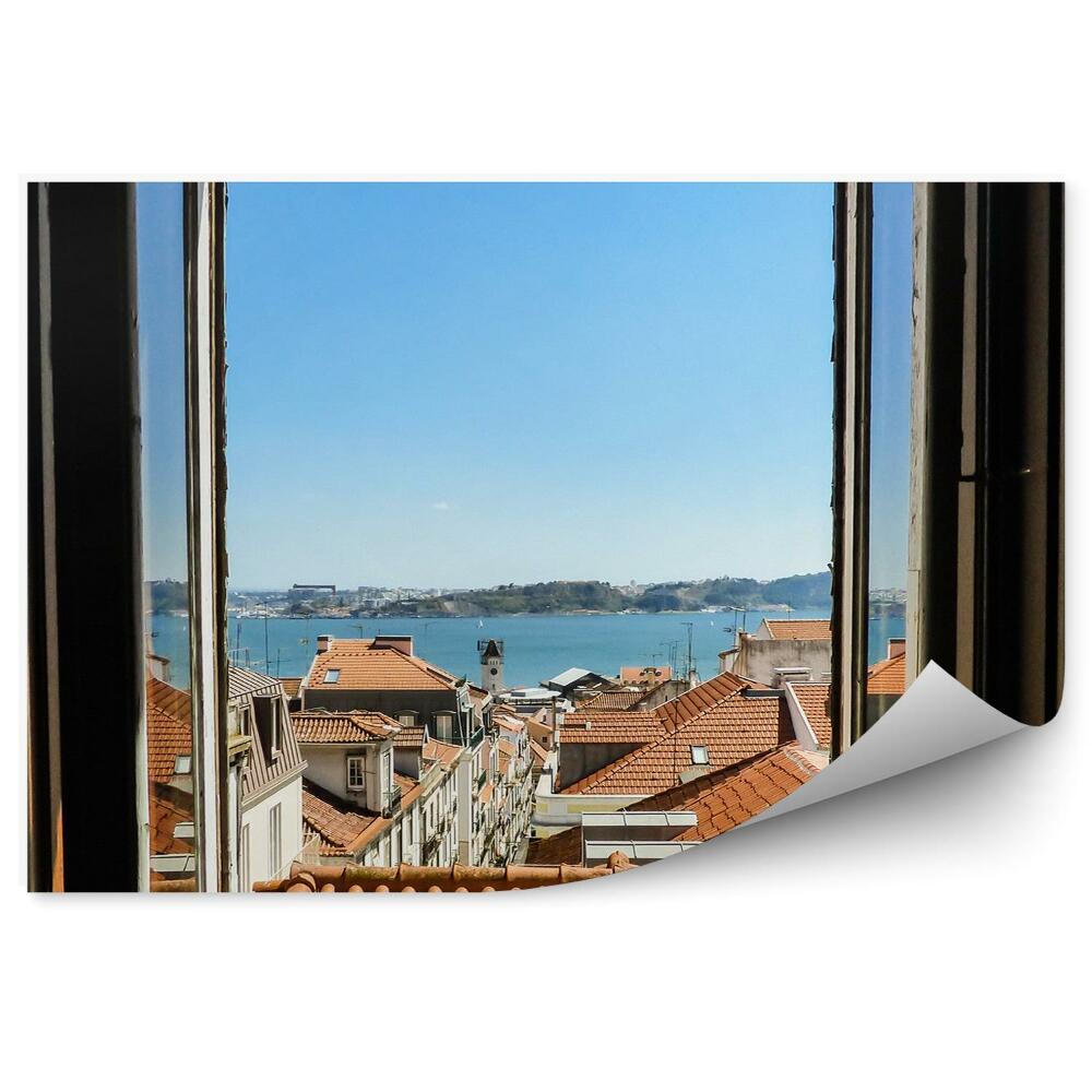 Fototapeta Pohľad z okna na mestské domy v Lisabone