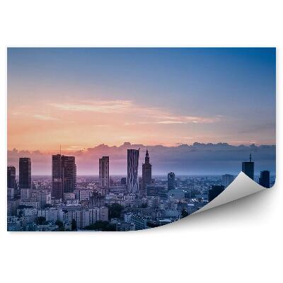 Fototapeta Palác kultúry a vedy Varšava mrakodrapy pohľad z vtáčej perspektívy