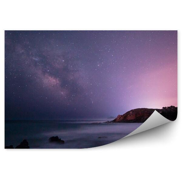 Fototapeta Sardínia Oceán Hory Rastliny Obloha Hviezdy Galaxia Mliečna Dráha