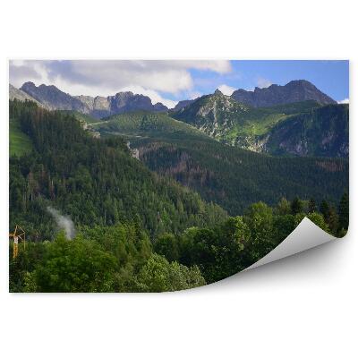 Fototapeta na stenu Hory more oko tatra ihličnaté stromy ľudia obloha mraky willa antałówka