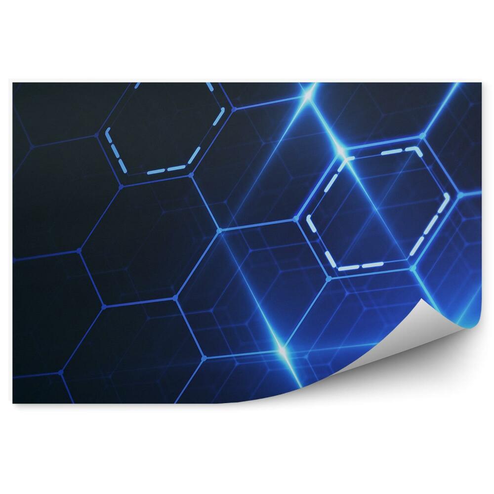 Fototapeta Perspektívne šesťuholníky modré