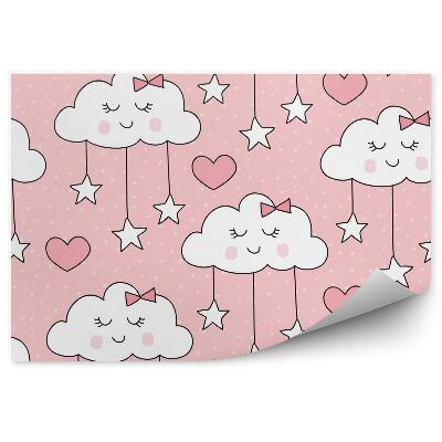 Detská fototapeta Oblaky na ružovom pozadí