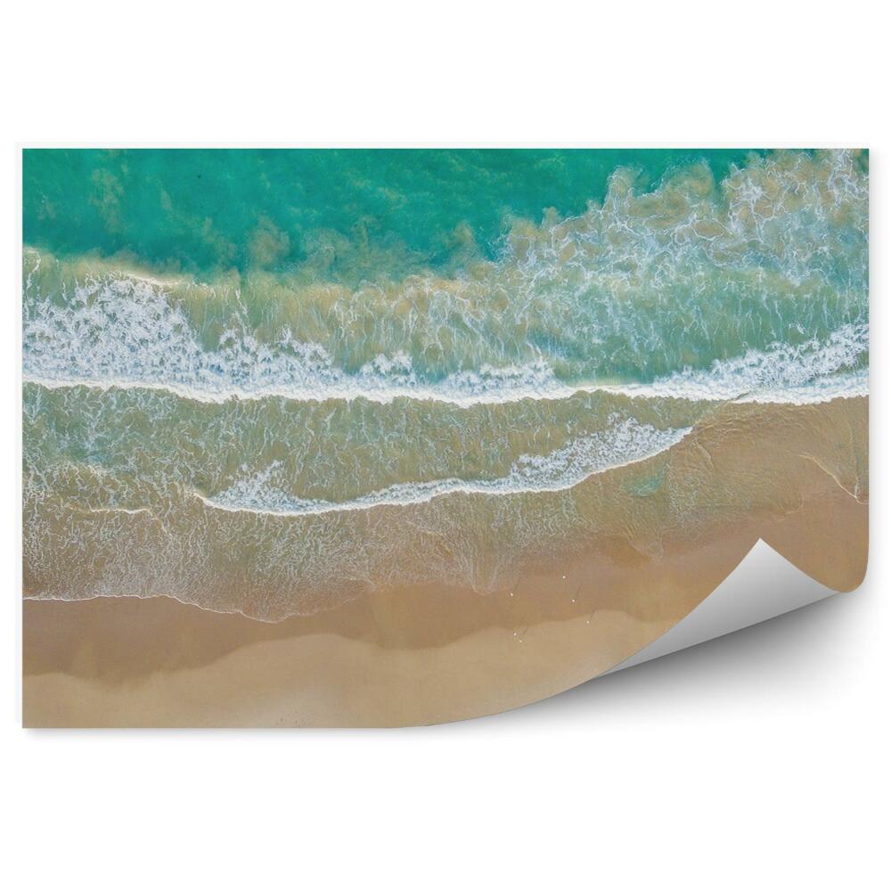 Fototapeta Pohľad Z Vtáčej Perspektívy Piesočnatá Pláž Vlny Oceánu