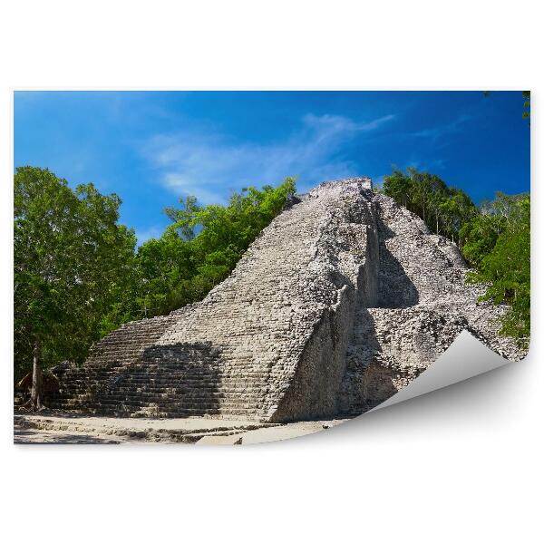 Fototapeta Mayská Pyramída Skaly Stromy Príroda