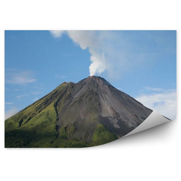 Fototapeta na stenu sopka arenal stromy obloha mraky dym
