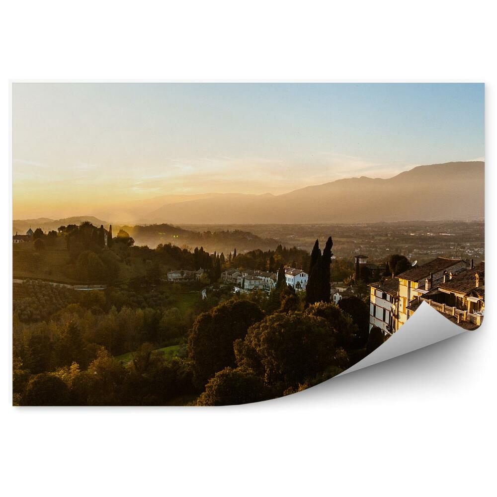 Fototapeta Staré Talianske Mesto Asolo Tráva Mraky Západ Slnka