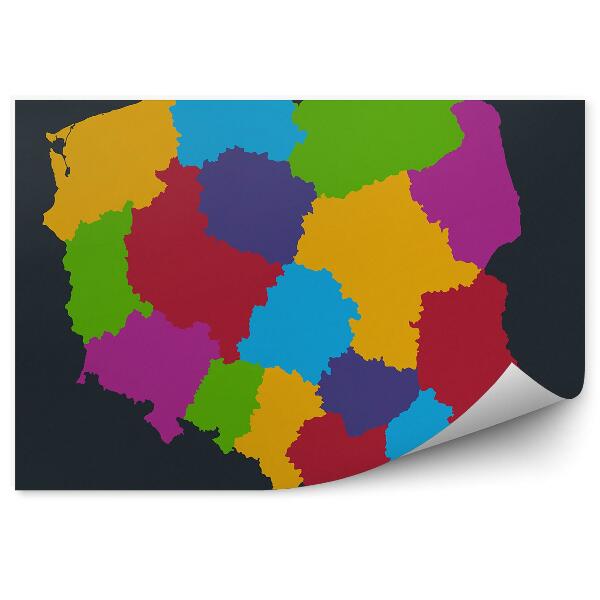 Fototapeta Farebná mapa poľska vojvodstiev