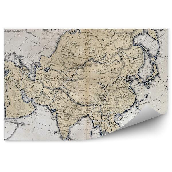 Fototapeta Stará politická mapa Ázie 1870