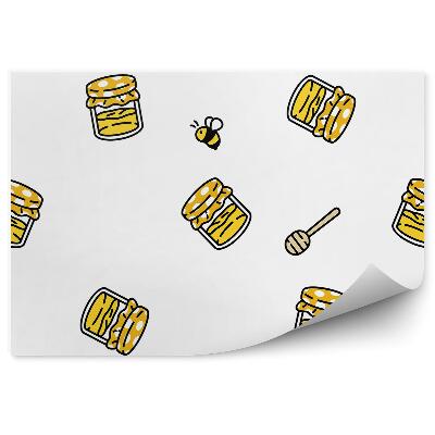 Fototapeta na stenu Žltý vzor medové včely rozprávkový motív