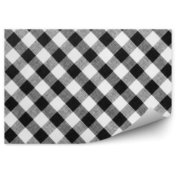 Fototapeta na stenu Čiernobiela kockovaná textúra látky kocky