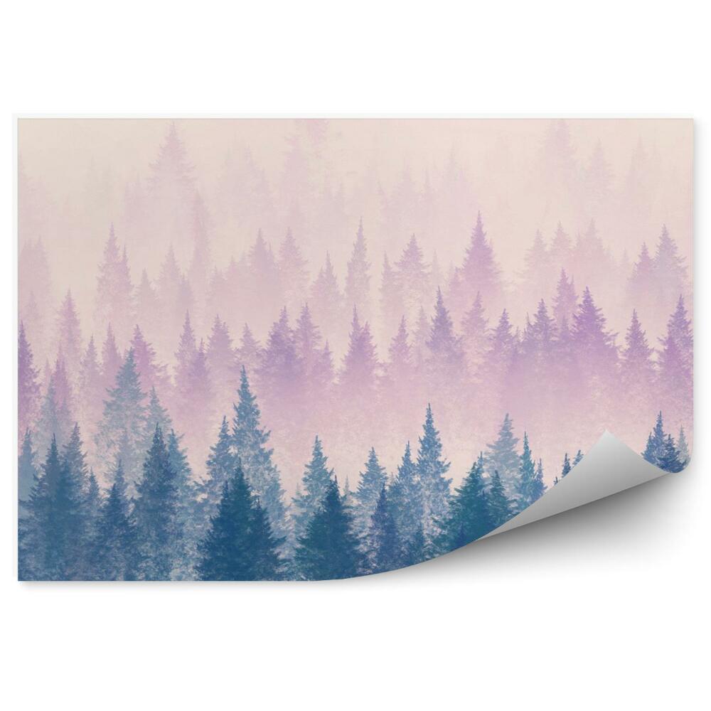 Fototapeta Les v hmle minimalistická ilustrácia