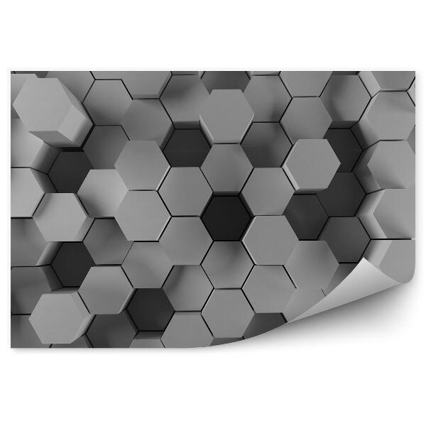 Fototapeta na stenu 3d vzor biele sivé vypuklé kocky