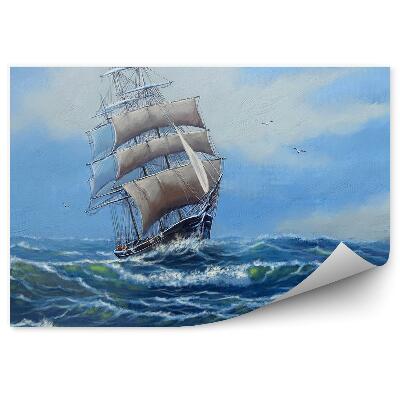 Fototapeta na stenu Maľovaná Loď Drsné More Vtáky