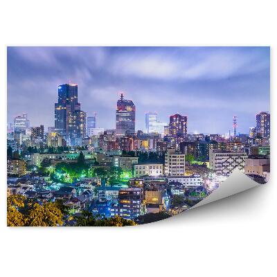 Fototapeta na stenu Mrakodrapy budovy noc Tokio Japonsko svetlá stromy