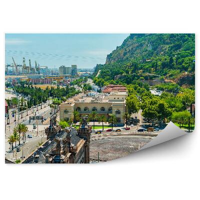 Fototapeta Katalánsko Španielsko budovy hory doprava prístav