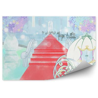 Fototapeta do detskej izby Princeznovské vozidlo kočiar ples zámok červený koberec