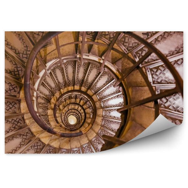 Fototapeta Spiralno kovinsko stopnišče učinek globine