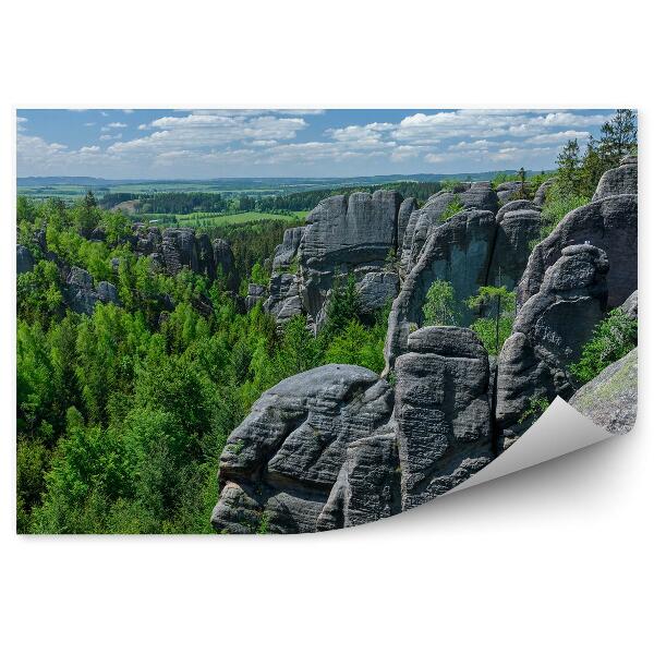 Fototapeta na stenu Horská krajina skaly lesy sudety