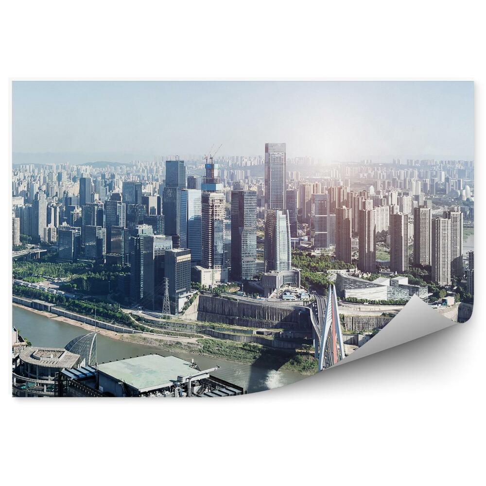 Fototapeta na stenu Moderná Metropola Sivé Budovy Mosty