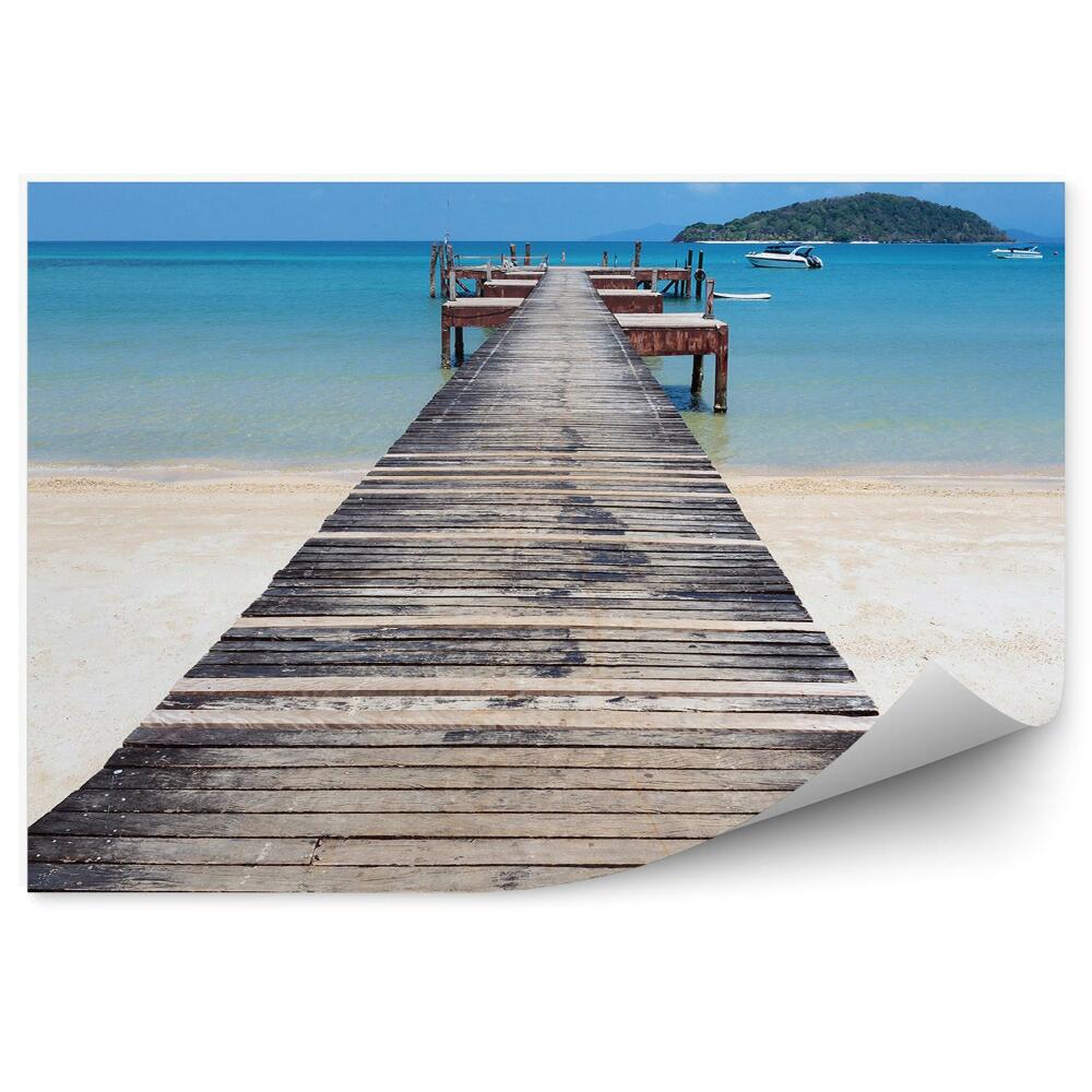 Fototapeta na stenu Staré Drevené Mólo Na Pláži Ostrov Thajsko