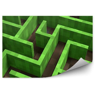 Fototapeta Zelené bludisko pixelová hra vzor