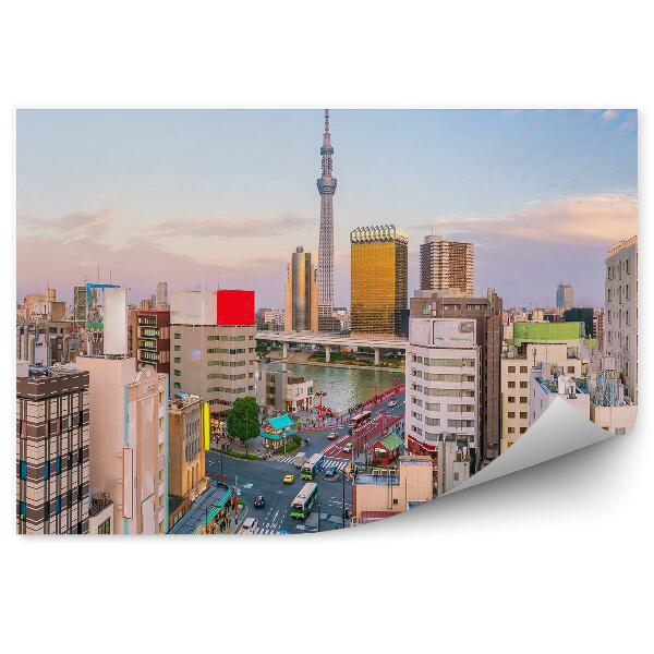 Fototapeta na stenu Mrakodrapy budovy cesta doprava obloha mraky Tokio Japonsko