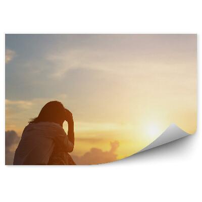 Fototapeta na stenu Žena Západ Slnka Rastliny