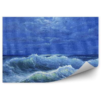 Fototapeta Vlny na oceáne maľované v noci