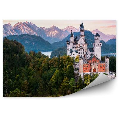 Fototapeta Východ slnka hora príroda stromy hrad