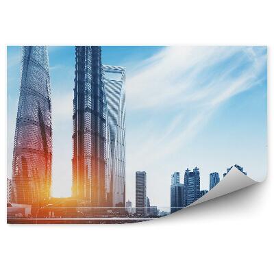 Fototapeta na stenu Západ slnka mesto šanghaj sklenené budovy