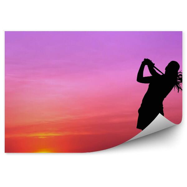 Fototapeta na stenu Žogica za golf trava senca sončnega zahoda