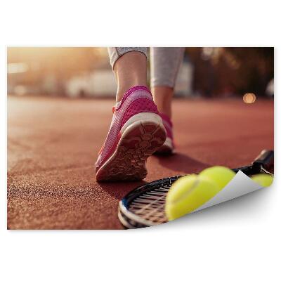 Fototapeta Teniški loparji žogice sodišče bidon teniški igralec