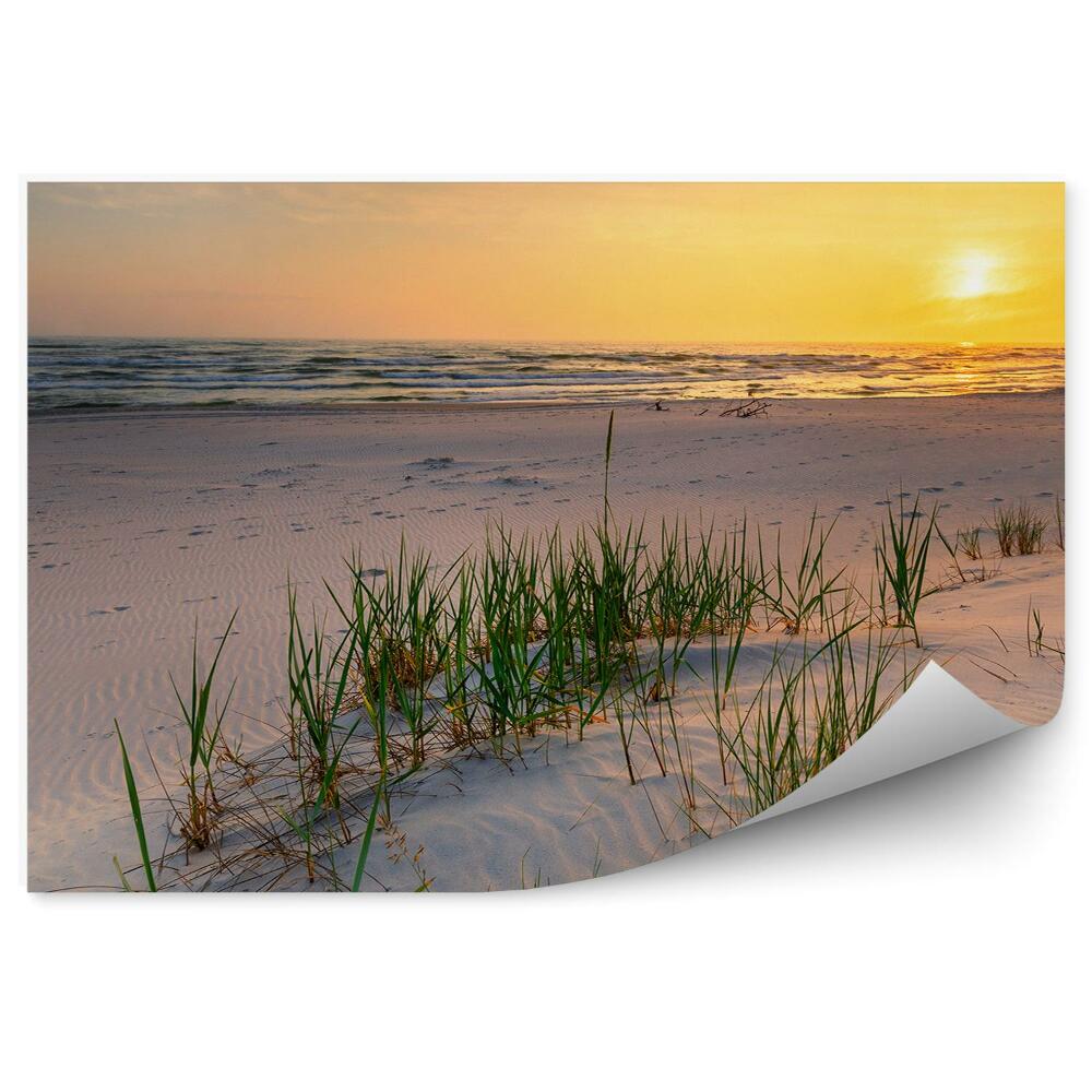 Fototapeta Perspektíva z pláže more slnko oranžová obloha