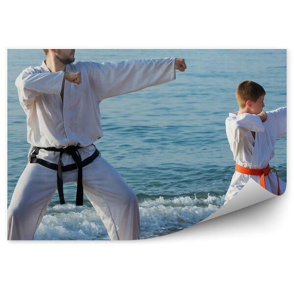 Fototapeta Trening karateja ocean plaža