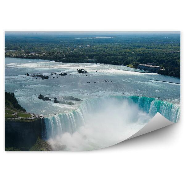 Fototapeta na stenu Niagarské vodopády stromy rastliny voda cesta budovy mraky