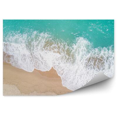 Fototapeta Letecký Pohľad Tropická Piesočnatá Pláž Oceán Vlny