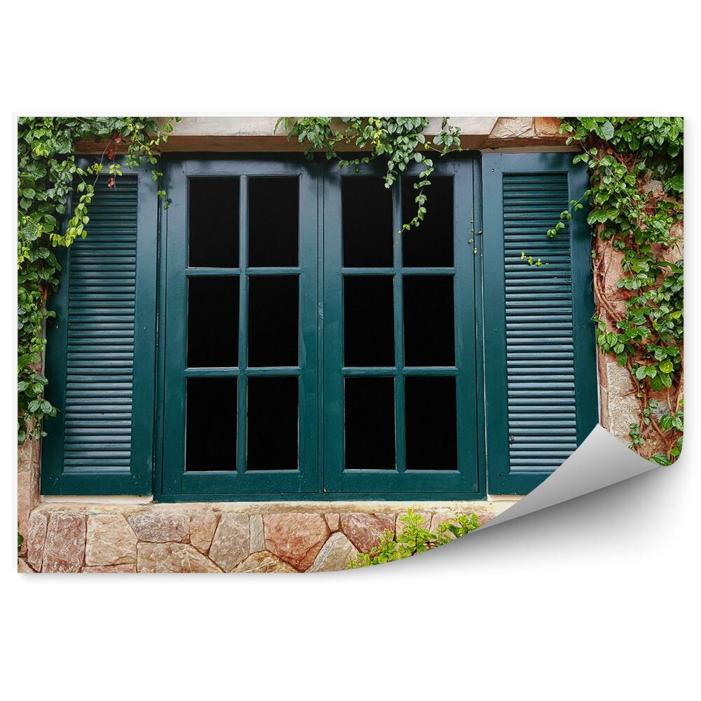 Fototapeta na stenu Okenná Tehlová Stena Brečtanové Konáre