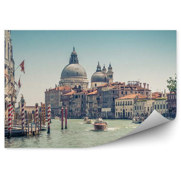 Fototapeta Bazilika Santa Maria della Salute Taliansko motorové člny kanál Grande Benátky budovy