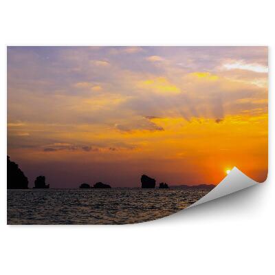 Fototapeta na stenu Západ Slnka Skaly Oceán Mraky