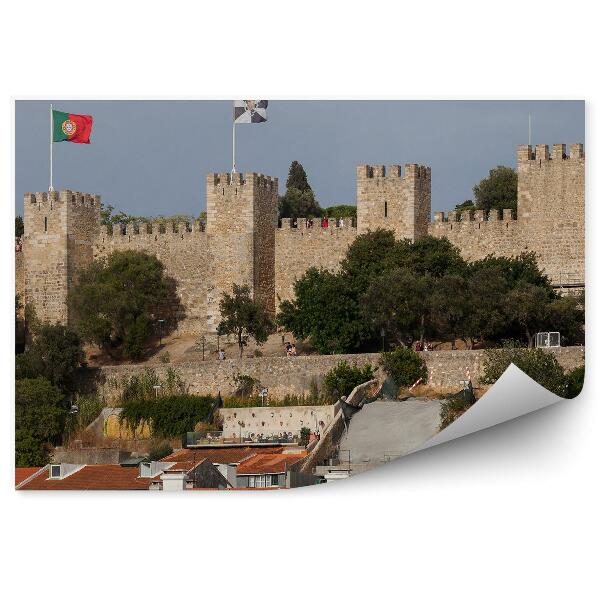 Fototapeta Hrad Sao Jorge Lisabonská vlajka budovy Portugalsko