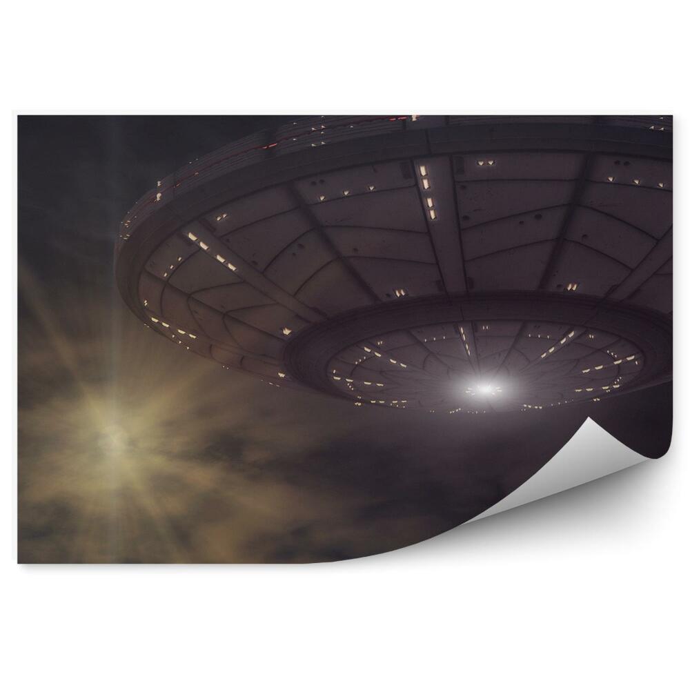 Fototapeta Obloha Mraky Ufo 3d Vesmírna Loď Slnko