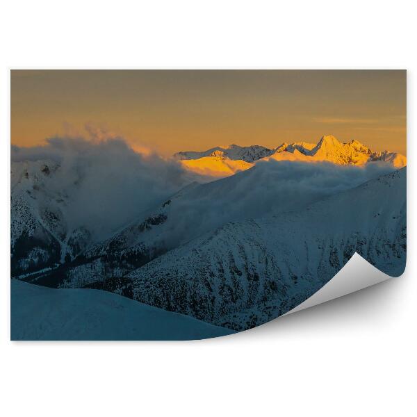 Fototapeta na stenu Tatry zimné snehové hory západ slnka