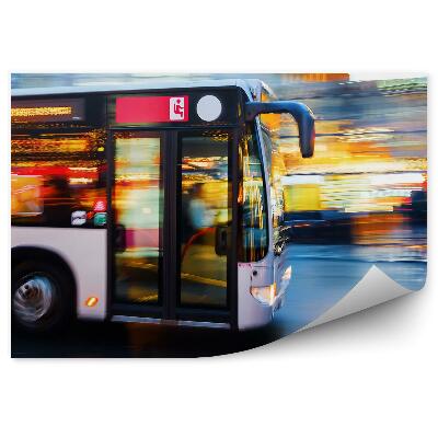 Fototapeta na stenu Avtobus na poti nočno mesto