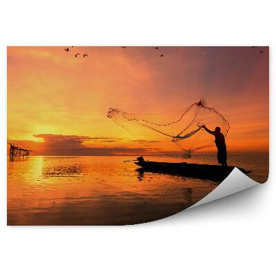 Fototapeta na stenu Rybári Drevený Čln Vtáky