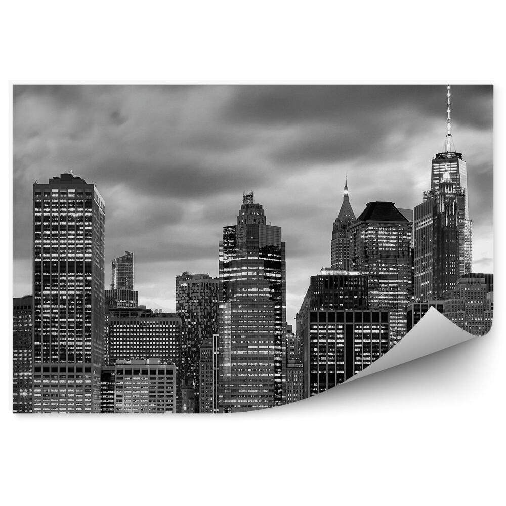 Fototapeta na stenu Čiernobiela panoramatická snímka mesta new york