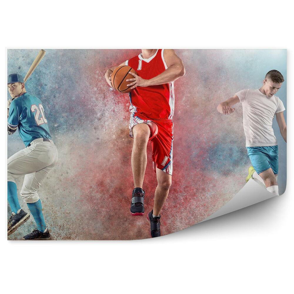 Fototapeta na stenu Športniki bejzbol košarka nogomet